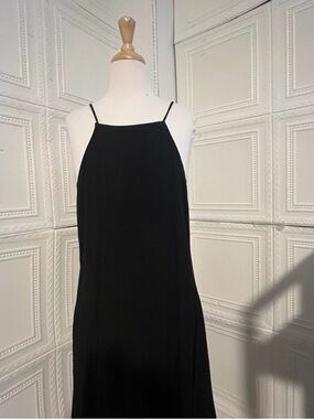 Brandy Melville Black Slip Dress Midi | Spaghetti Strap Minimalist